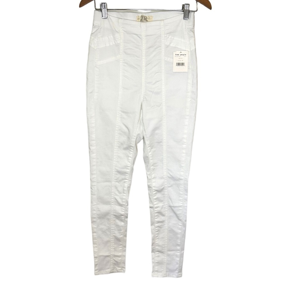 Free People Feel Alright High Rise White Skinny Jeans - Picture 5 of 14